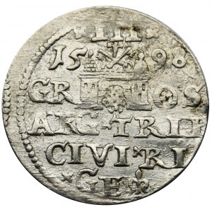Zygmunt III Waza, Trojak Ryga 1598 - krzyżyki, dwukropek