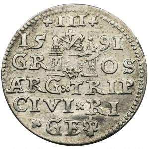 Sigismund III Vasa, 3 Groschen Riga 1591