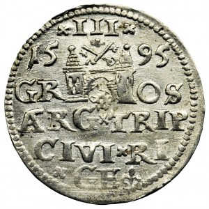 Sigismund III Vasa, 3 Groschen Riga 1595 - LI