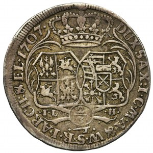 August II Mocny, 2/3 Talara (coselgulden) Drezno 1707 ILH