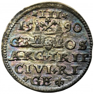 Sigismund III Vasa, 3 Groschen Riga 1590