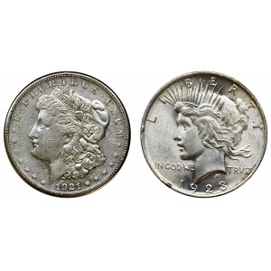 USA, 1 dollar 1921 and 1923 (2 pcs.)