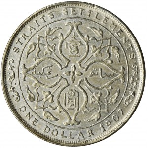 Straits Settlements, Edward VII, 1 Dolar 1907
