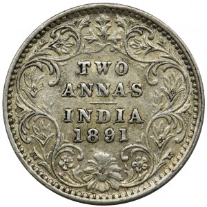 British India, Victoria, 2 Annas Calcutta 1891