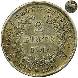 November Uprising, 2 Zloty Warsaw 1831 KG