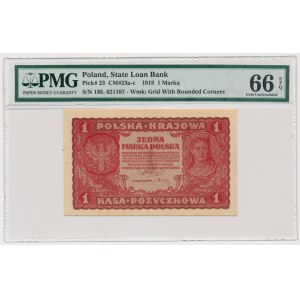 1 marka 1919 - I Serja BL - PMG 66 EPQ