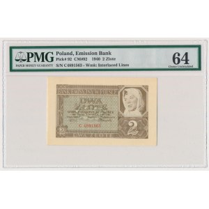 2 złote 1940 - C - PMG 64