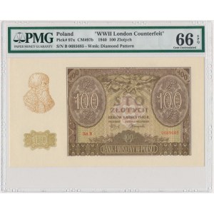 100 złotych 1940 ZWZ - B - PMG 66 EPQ