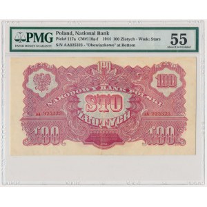 100 złotych 1944 ...owe - aA - PMG 55 - DUŻA RZADKOŚĆ