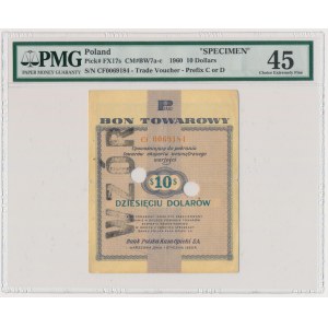 Pewex 10 dolarów 1960 - Cf - WZÓR - numeracja bieżąca - PMG 45