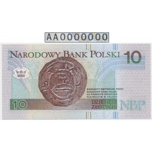 Próba, 10 złotych 1994 - AA 0000000 - bez nadruków - UNIKAT