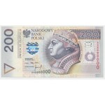 Próba, 200 złotych 1994 - AA 0000000 - bez nadruków - UNIKAT