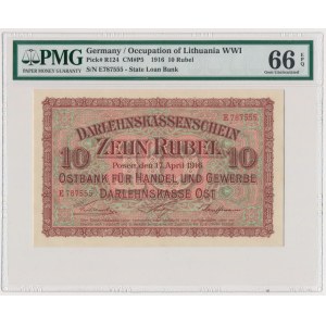 Poznań 10 rubli 1916 - E - PMG 66 EPQ - PIĘKNE