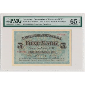 Kowno 5 marek 1918 - C - PMG 65 EPQ