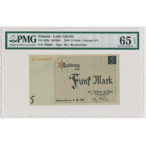 5 marek 1940 - PMG 65 EPQ - papier kartonowy