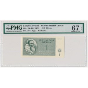 Czechosłowacja, Getto Terezin 1 korona 1943 - PMG 67 EPQ