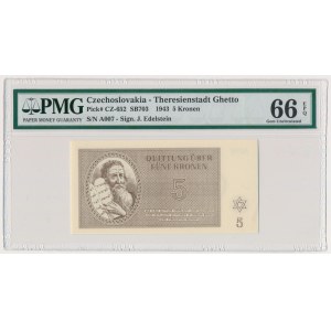 Czechosłowacja, Getto Terezin 5 koron 1943 - PMG 66 EPQ