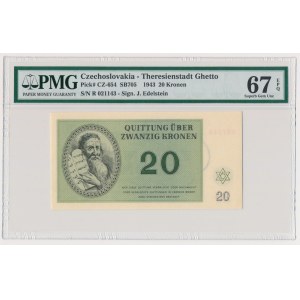 Czechosłowacja, Getto Terezin 20 koron 1943 - PMG 67 EPQ