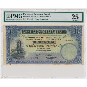 Palestine 10 Pounds 1944 - PMG 25 - RARITY