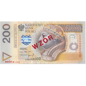 200 złotych 1994 WZÓR - AA 0000000 - Nr. 098