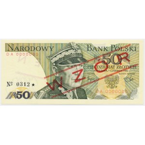 50 złotych 1982 WZÓR DA 0000000 No.0312