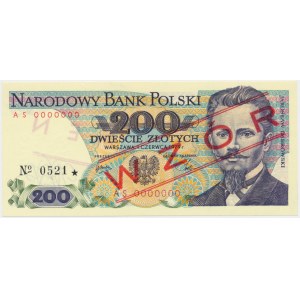 200 złotych 1979 WZÓR AS 0000000 No.0521