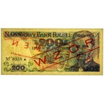 200 złotych 1986 WZÓR CR 0000000 No.0938