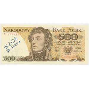 500 złotych 1974 WZÓR K 0000000 No.1939