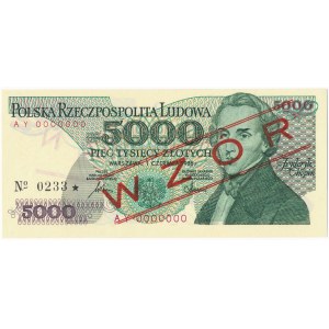 5.000 złotych 1986 WZÓR AY 0000000 No.0233