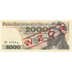 2.000 złotych 1977 WZÓR A 0000000 No.1476