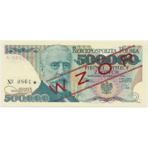 500.000 złotych 1990 WZÓR A 0000000 No.0864