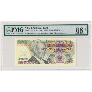 2 miliony złotych 1992 - B - PMG 68 EPQ