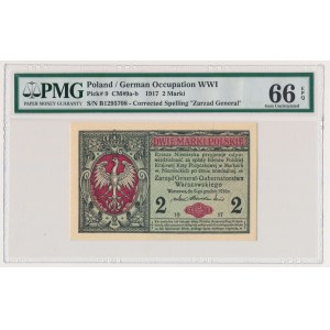 2 marki 1916 Generał -B- PMG 66 EPQ