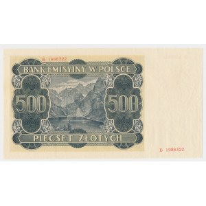 500 złotych 1940 - B - nieukończony druk