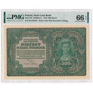 500 marek 1919 - II Serja D - PMG 66 EPQ