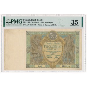 50 złotych 1925 - Ser. AW - PMG 35 - ładny
