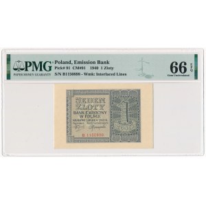 1 złoty 1940 - B - PMG 66 EPQ