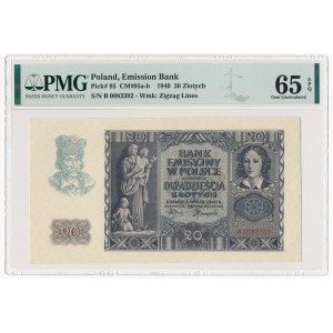 20 złotych 1940 - B - PMG 65 EPQ