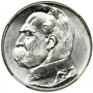 Pilsudski, 5 zloty 1938 - NGC MS62