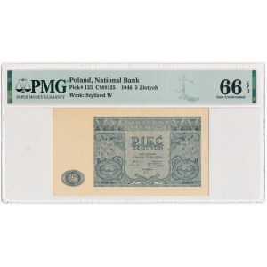 5 złotych 1946 - PMG 66 EPQ
