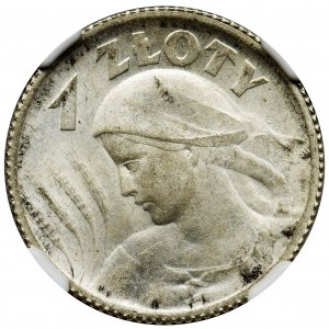 Kobieta i kłosy, 1 złoty Paryż 1924 - NGC MS63