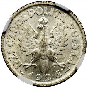 Kobieta i kłosy, 1 złoty Paryż 1924 - NGC MS63