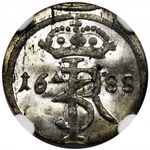 John III Sobieski, Shilling Danzig 1688 - NGC MS63