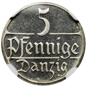 Free City of Danizg, 5 pfennig 1923 - NGC PF66 - proof