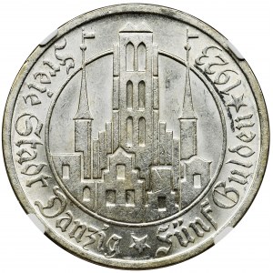 Wolne Miasto Gdańsk, 5 guldenów 1923 - NGC MS62+