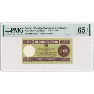 Pewex 5 centów 1979 - mały - HA - PMG 65 EPQ
