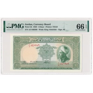 Jordan, 1 dinar 1949 - PMG 66 EPQ - RARE
