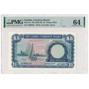 Gambia, 5 pounds (1965-1970) - PMG 64