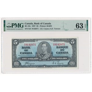 Canada, 5 dollars 1937 - PMG 63 EPQ