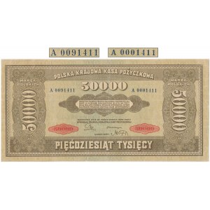 50.000 marek 1922 - A - Spektakularny błąd numeratora
